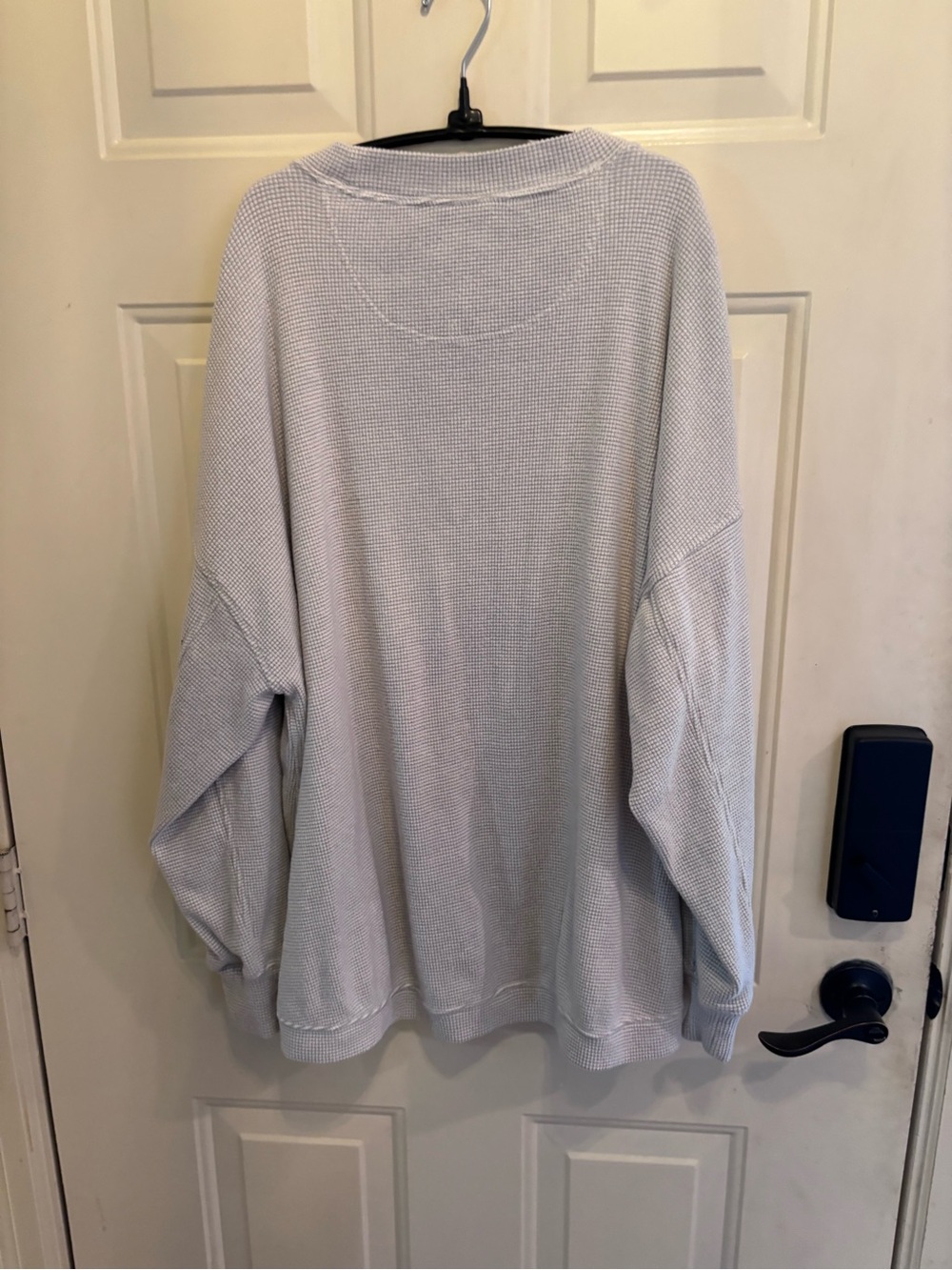 aerie Light Gray Waffle Knit Pullover Sweatshirt - Picture 3 of 4